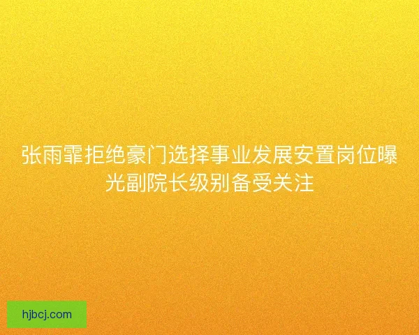 张雨霏拒绝豪门选择事业发展安置岗位曝光副院长级别备受关注 张雨霏拒绝豪门选择事业发展安置岗位曝光副院长级别备受关注